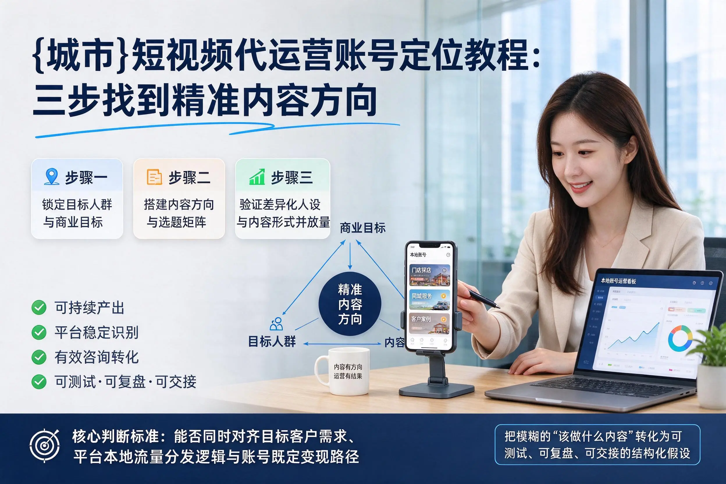 定安短视频代运营账号定位教程:三步找到精准内容方向