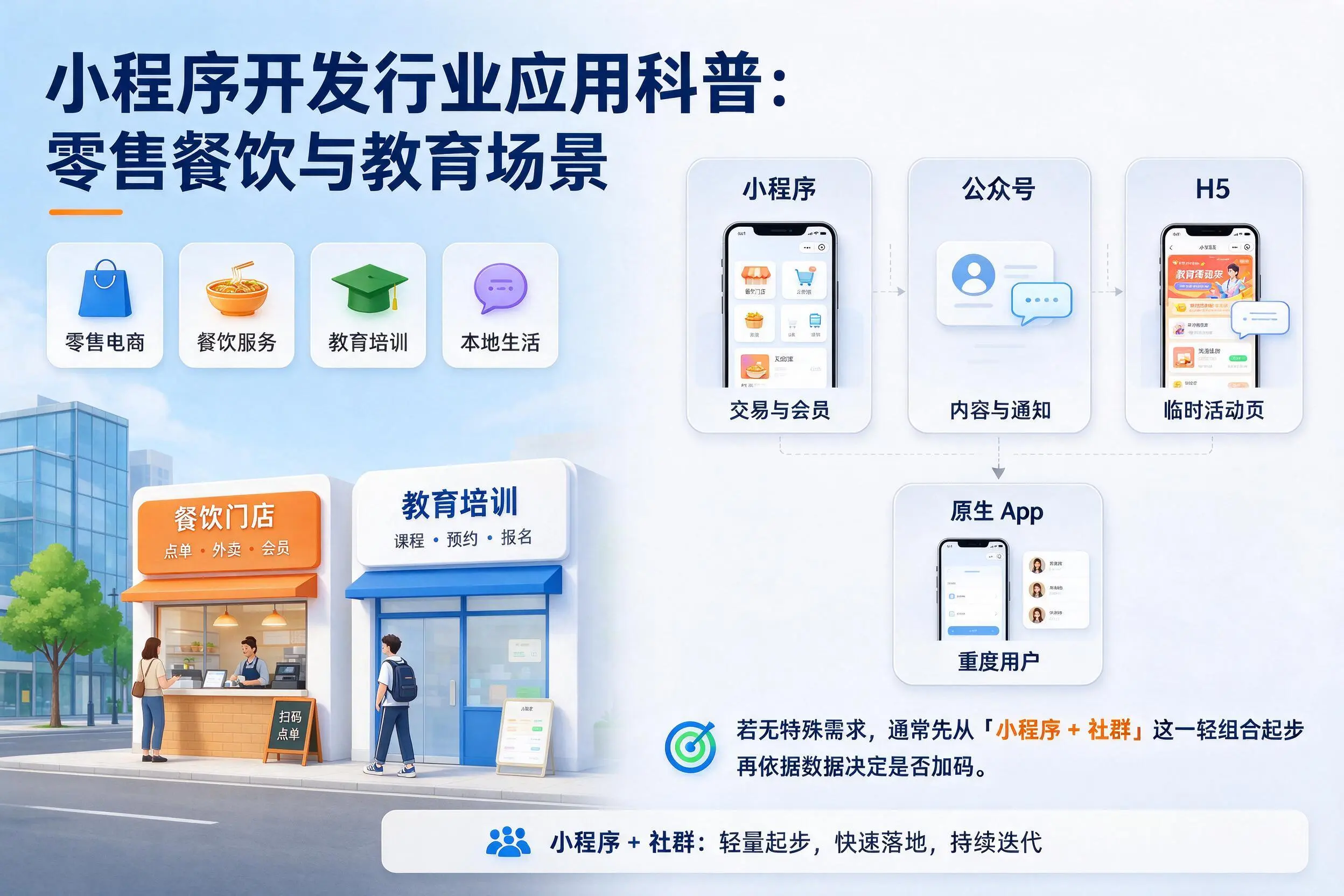定安小程序开发行业应用科普:零售餐饮与教育场景
