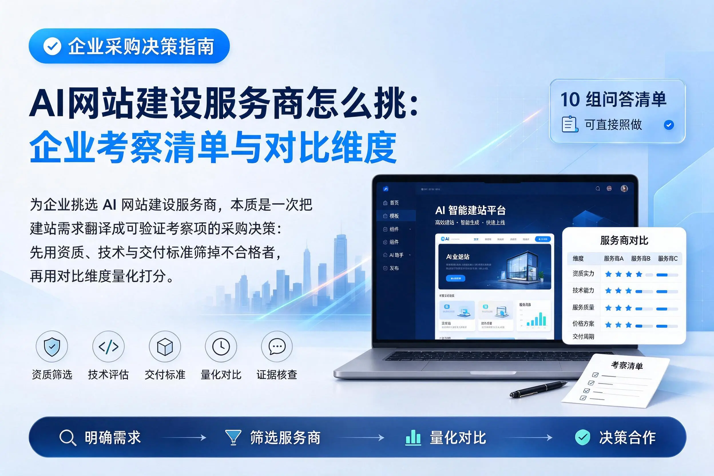 AI网站建设服务商怎么挑：定安企业考察清单与对比维度