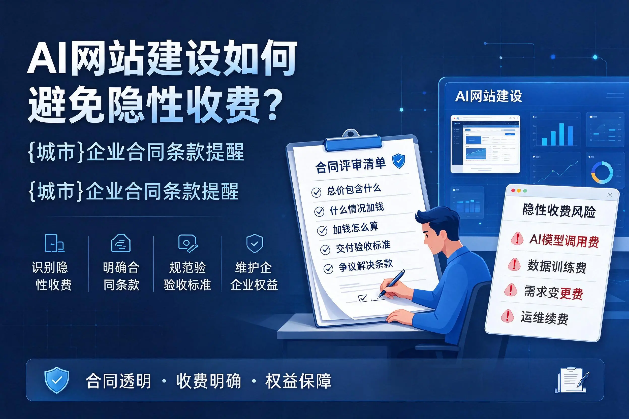 AI网站建设如何避免隐性收费？定安企业合同条款提醒